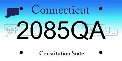 2085QA Connecticut License Plate