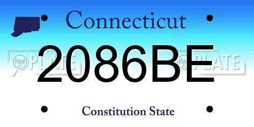 2086BE Connecticut License Plate