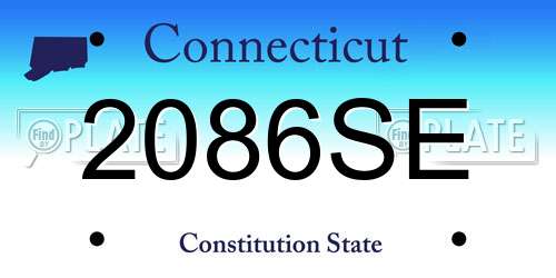 2086SE Connecticut License Plate