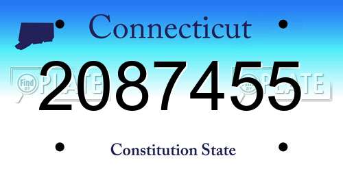 2087455 Connecticut License Plate