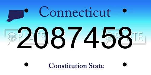 2087458 Connecticut License Plate