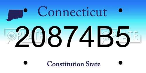 20874B5 Connecticut License Plate
