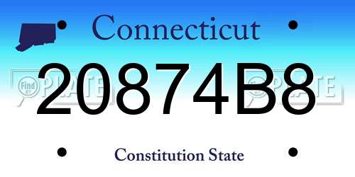 20874B8 Connecticut License Plate