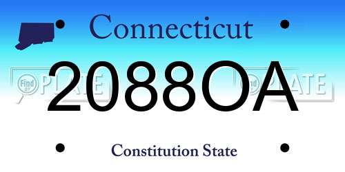2088OA Connecticut License Plate
