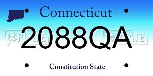 2088QA Connecticut License Plate