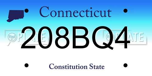 208BQ4 Connecticut License Plate