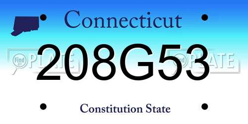208G53 Connecticut License Plate