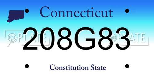 208G83 Connecticut License Plate