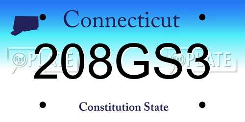 208GS3 Connecticut License Plate