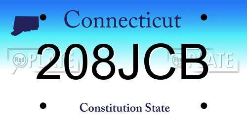 208JCB Connecticut License Plate