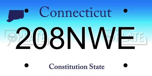 208NWE Connecticut License Plate