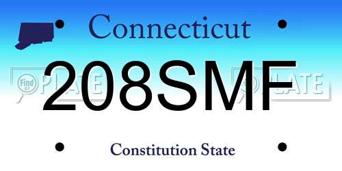 208SMF Connecticut License Plate