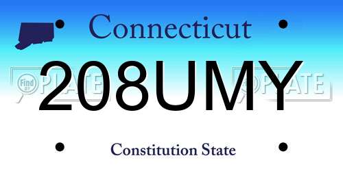 208UMY Connecticut License Plate