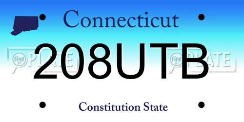 208UTB Connecticut License Plate