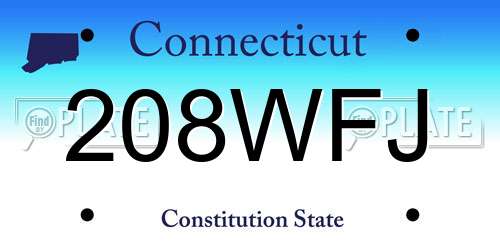 208WFJ Connecticut License Plate