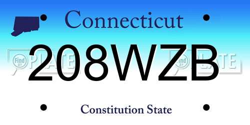 208WZB Connecticut License Plate