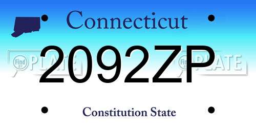 2092ZP Connecticut License Plate