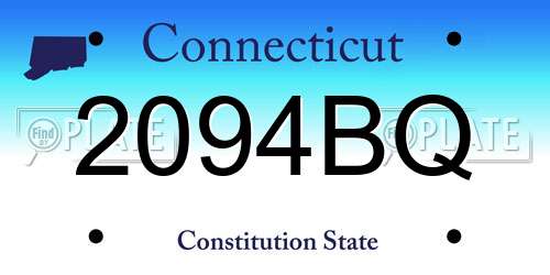 2094BQ Connecticut License Plate