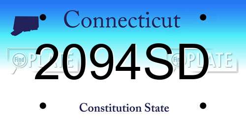 2094SD Connecticut License Plate