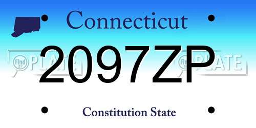 2097ZP Connecticut License Plate