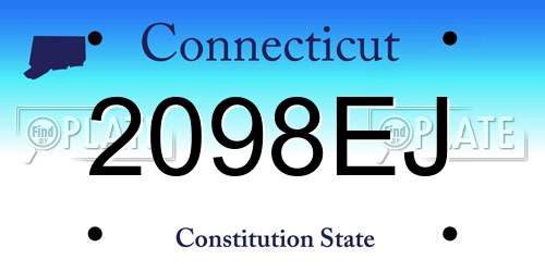 2098EJ Connecticut License Plate