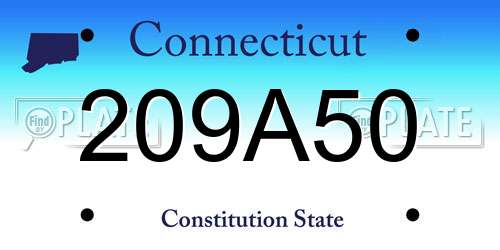 209A50 Connecticut License Plate