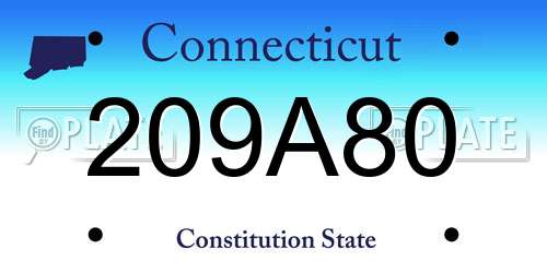 209A80 Connecticut License Plate