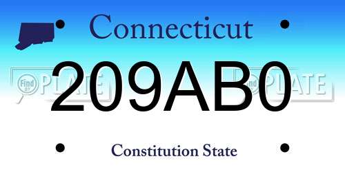 209AB0 Connecticut License Plate