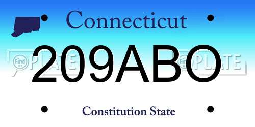 209ABO Connecticut License Plate
