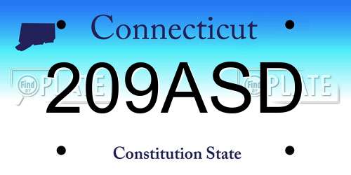 209ASD Connecticut License Plate