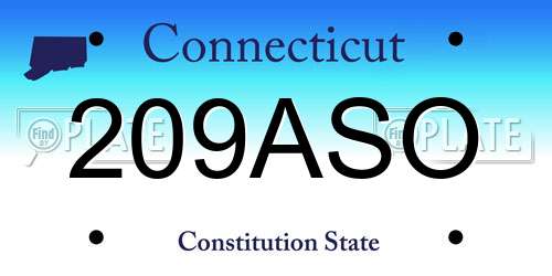 209ASO Connecticut License Plate