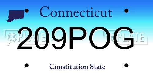 209POG Connecticut License Plate