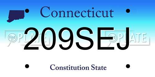 209SEJ Connecticut License Plate
