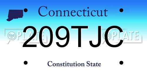 209TJC Connecticut License Plate