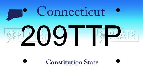 209TTP Connecticut License Plate