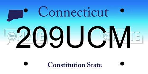 209UCM Connecticut License Plate