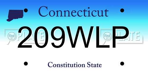 209WLP Connecticut License Plate