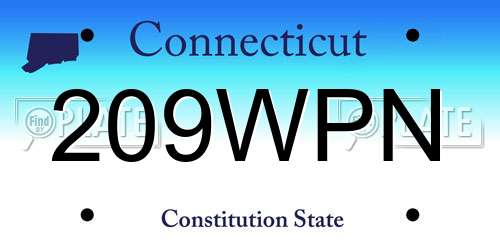 209WPN Connecticut License Plate