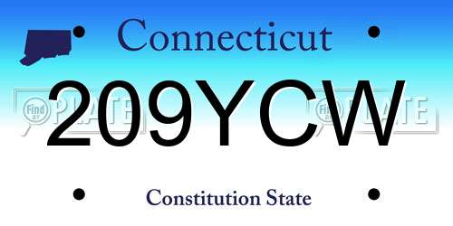 209YCW Connecticut License Plate