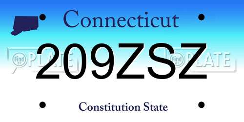 209ZSZ Connecticut License Plate