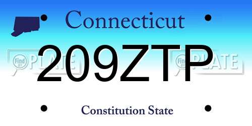 209ZTP Connecticut License Plate