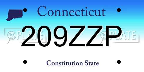 209ZZP Connecticut License Plate