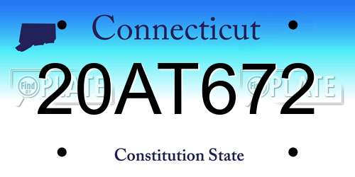 20AT672 Connecticut License Plate