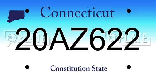 20AZ622 Connecticut License Plate