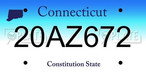 20AZ672 Connecticut License Plate