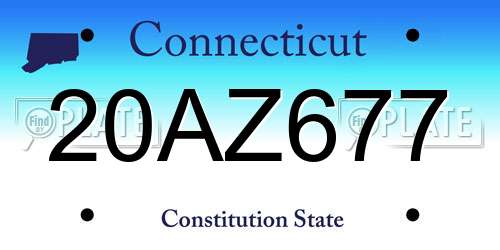 20AZ677 Connecticut License Plate