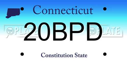 20BPD Connecticut License Plate