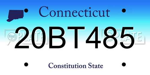 20BT485 Connecticut License Plate