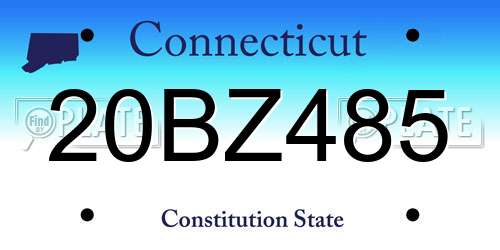 20BZ485 Connecticut License Plate