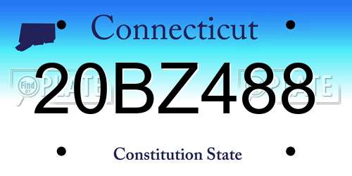 20BZ488 Connecticut License Plate